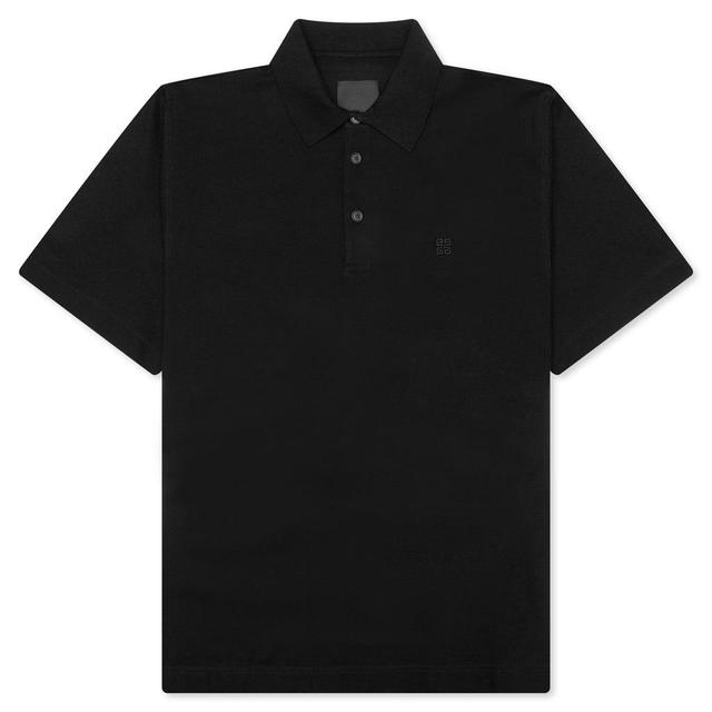 Logo Open Collar Shirt - Black Male Product Image