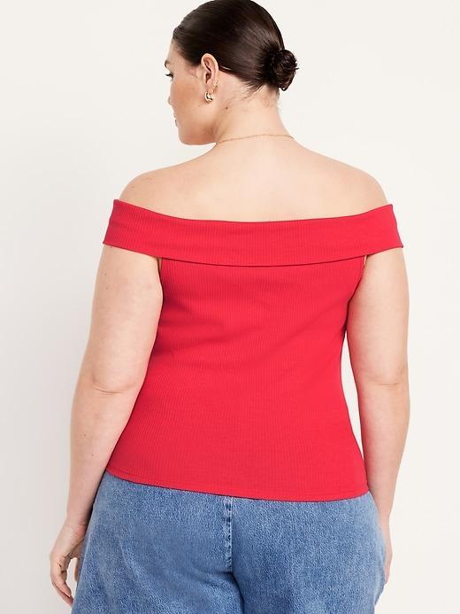 Off-Shoulder Ribbed Top Product Image