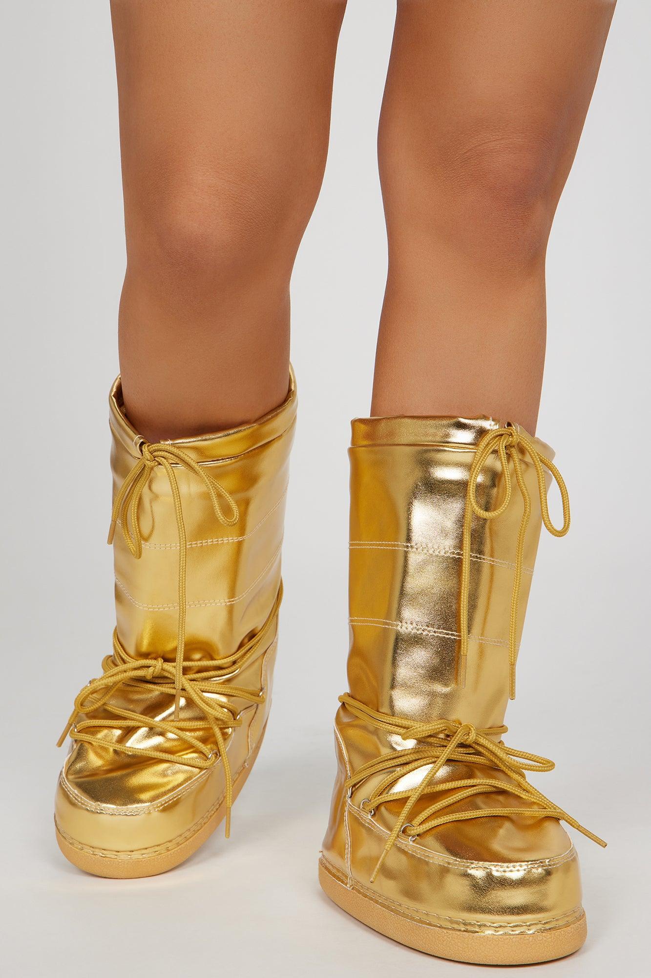 Snowbell Flat Boots - Gold Product Image