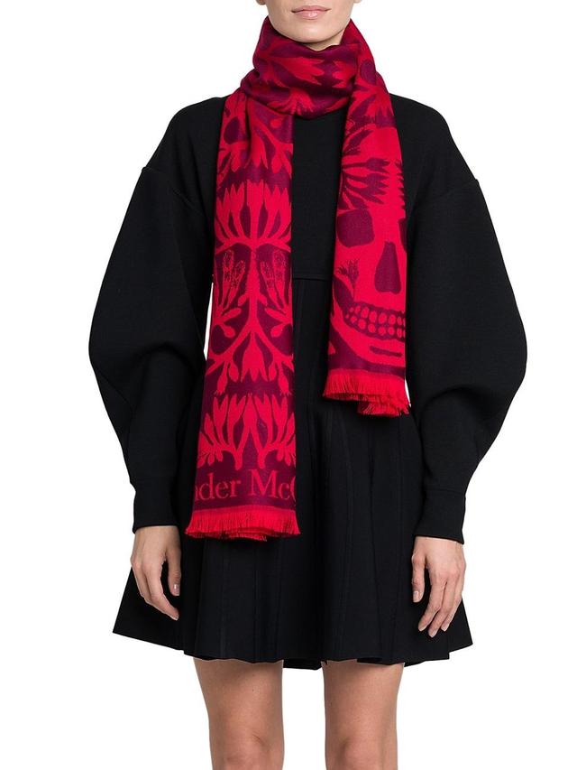 Womens Spinal Comfry Wool Jacquard Scarf Product Image