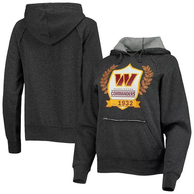 Womens New Era Heathered Charcoal Washington Commanders Raglan Pullover Hoodie Product Image