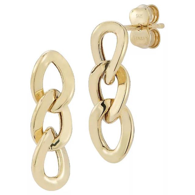 LUMINOR GOLD 14k Gold Triple Link Drop Earrings, Womens Product Image