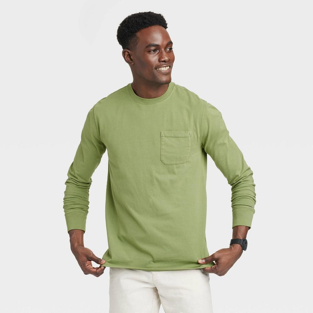 Mens Standard Fit Long Sleeve Crewneck T-Shirt - Goodfellow & Co L Product Image