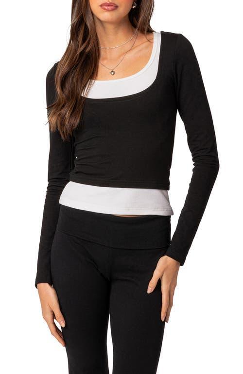 EDIKTED Harriet Layered Long Sleeve Top Product Image