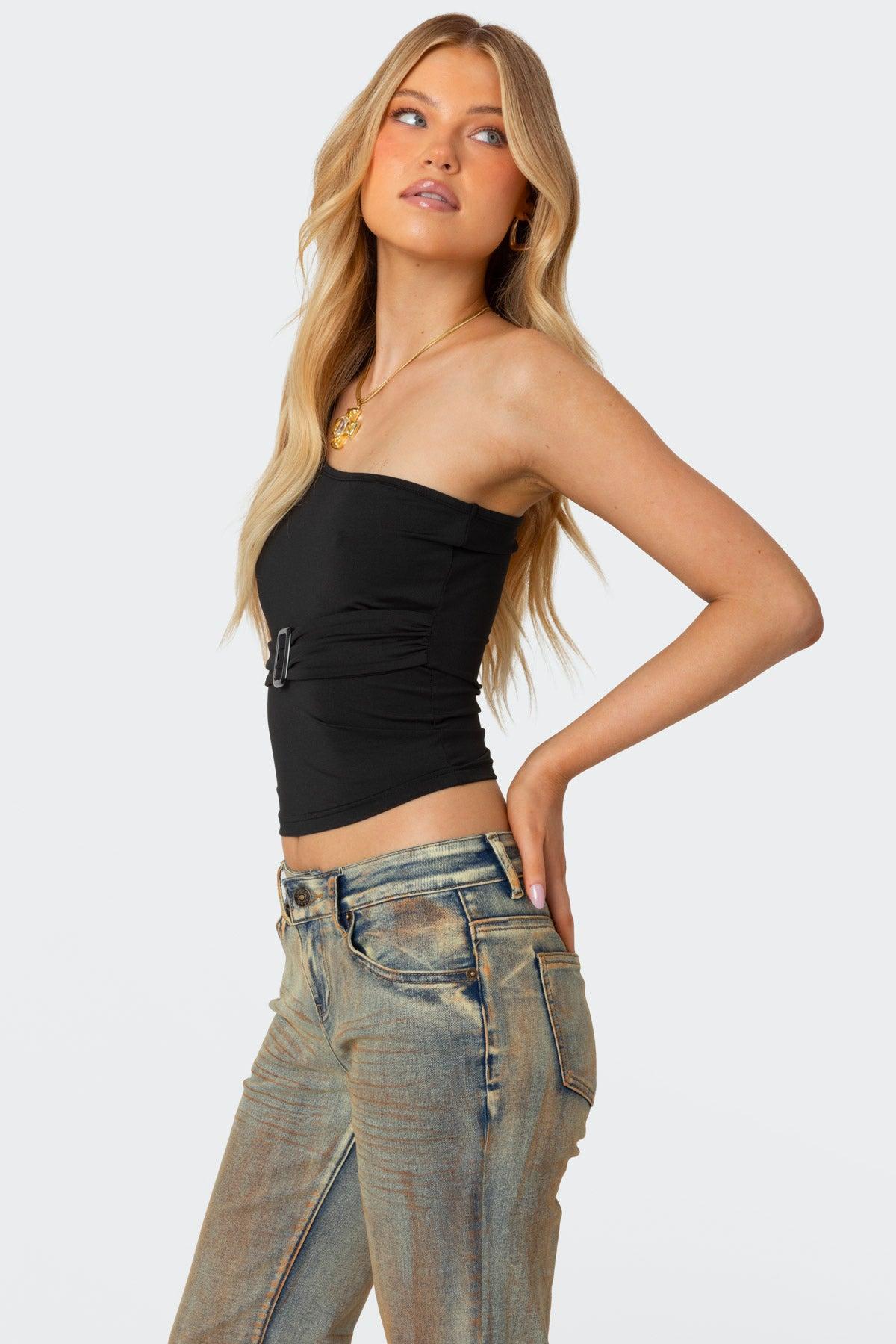 Belted One Shoulder Top Product Image