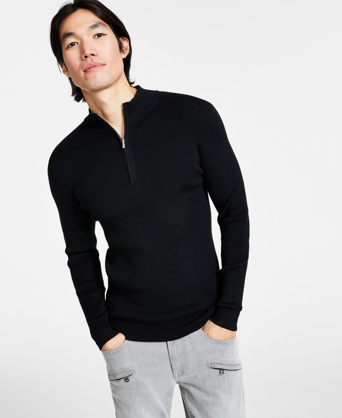 I.n.c. International Concepts Mens Regular-Fit Ribbed-Knit 1/4-Zip Mock Neck Sweater, Created for Macys Product Image