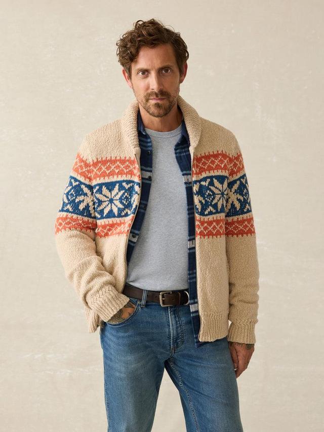 Surf To Snow Zip Cardigan - Pacific Wheat Product Image