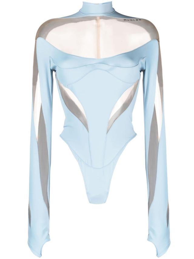 panelled sheer bodysuit Product Image