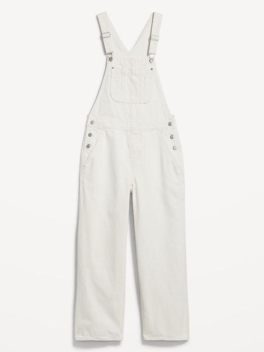 Baggy Wide-Leg Jean Overalls Product Image