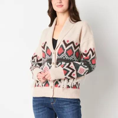 Frye and Co. Fairisle Womens Long Sleeve Button Cardigan Product Image