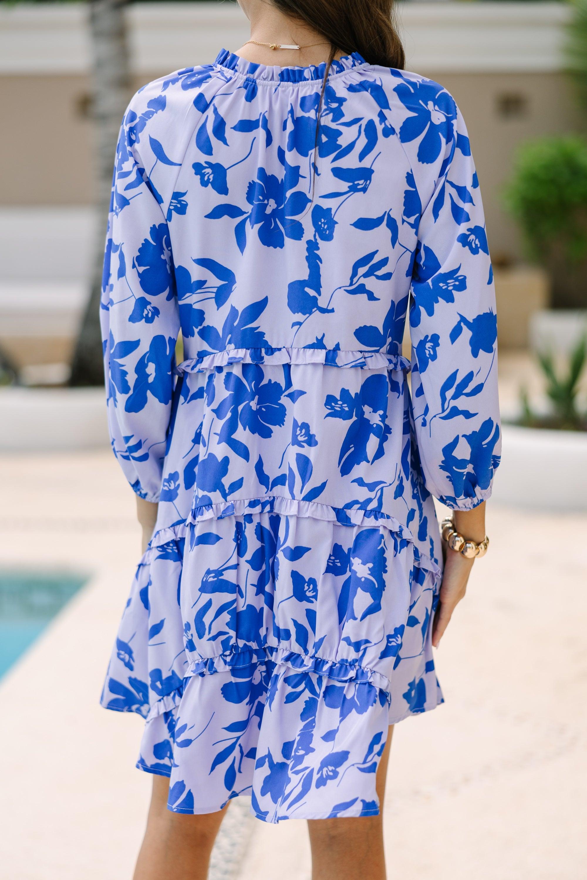 All That You Know Periwinkle Blue Floral Dress Female Product Image