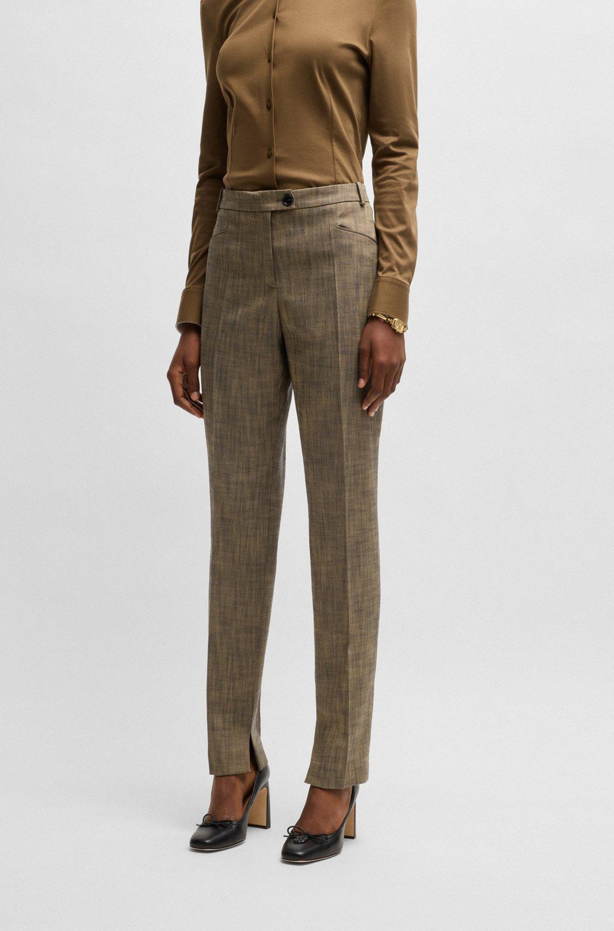 Relaxed-fit trousers in melange stretch sharkskin fabric Product Image