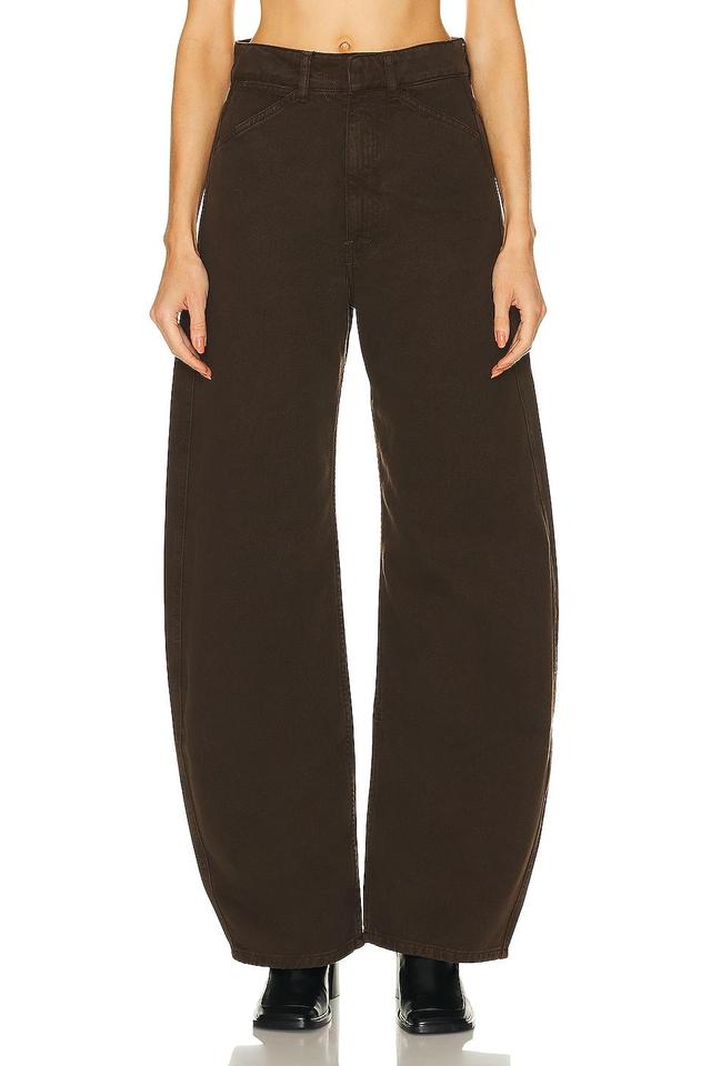 Lemaire High Waisted Curved Pant in Espresso - Black. Size 42 (also in 34, 36, 38). Product Image