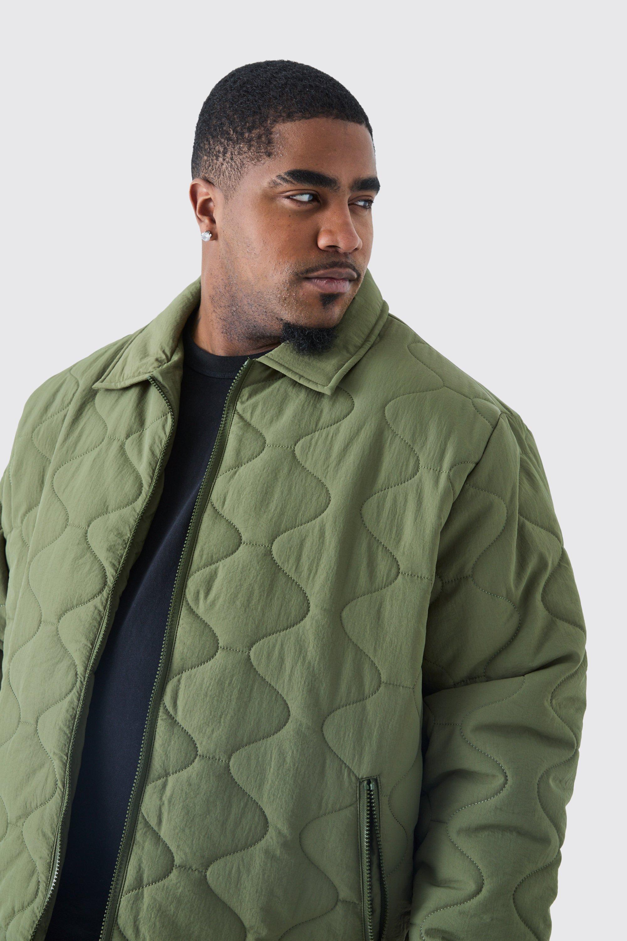 Plus Onion Quilted Collar Jacket | boohooMAN USA Product Image