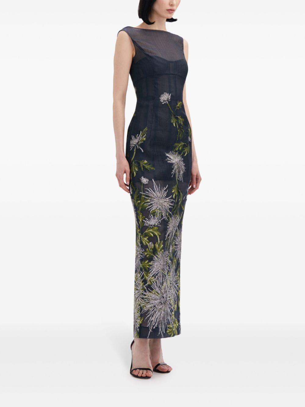 Chrysanthemum fil-coupé column gown Product Image