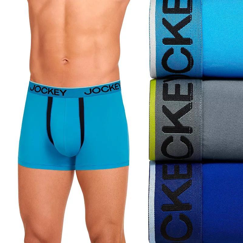 Mens Jockey 3-pack Chafe Proof Pouch Microfiber Trunk Blue Team Product Image