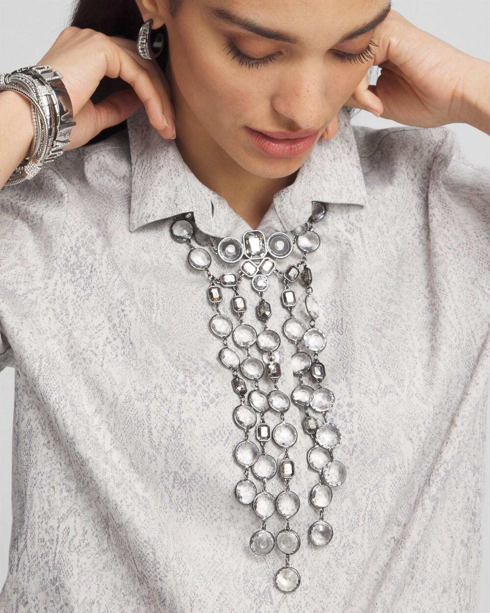 Cascading Silver Tone Statement Necklace Product Image