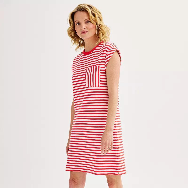 Womens Sonoma Goods For Life Striped T-Shirt Dress Product Image