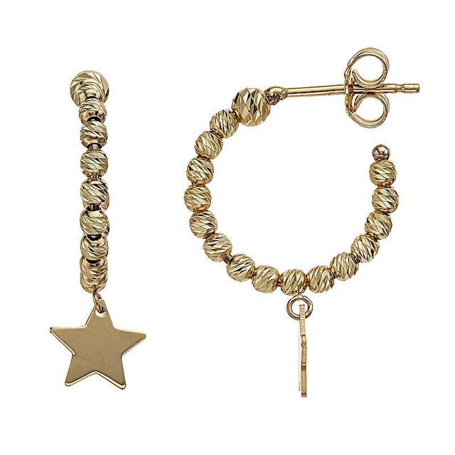 14k Gold Star Drop & Hoop Earrings, Womens Product Image