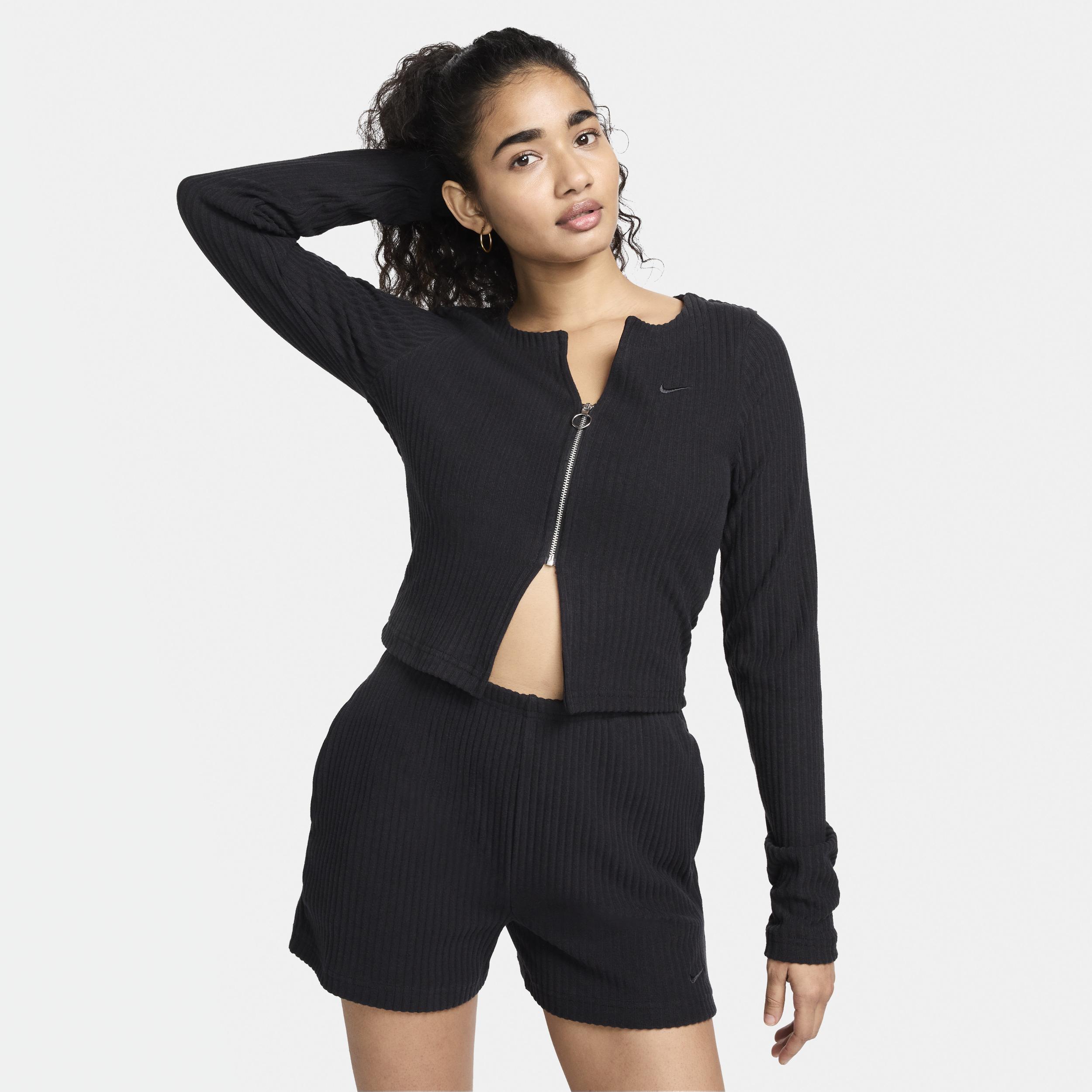 Womens Nike Sportswear Chill Knit Slim Full-Zip Ribbed Cardigan product image