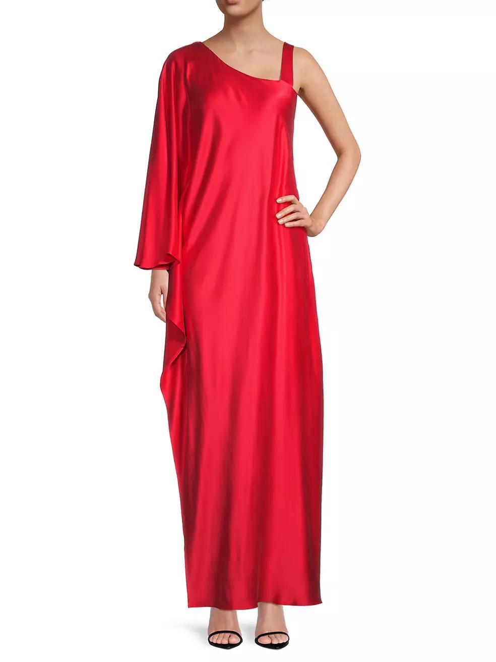 Grace One-Shoulder Silk Gown Product Image