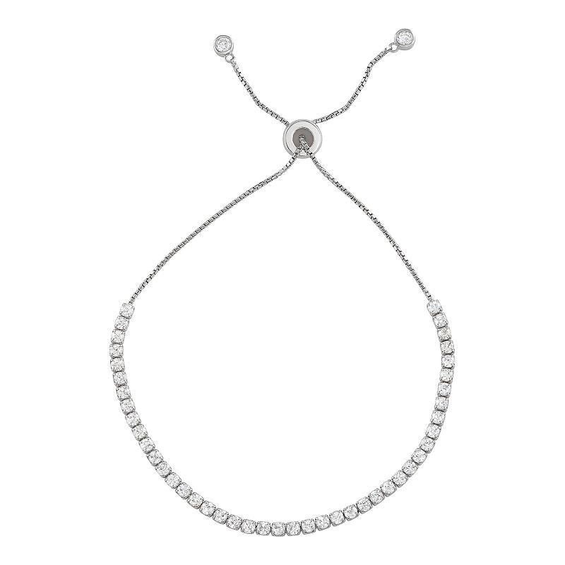 OLIVIA AND HARPER Sterling Silver Cubic Zirconia Lariat Bracelet, Womens Product Image