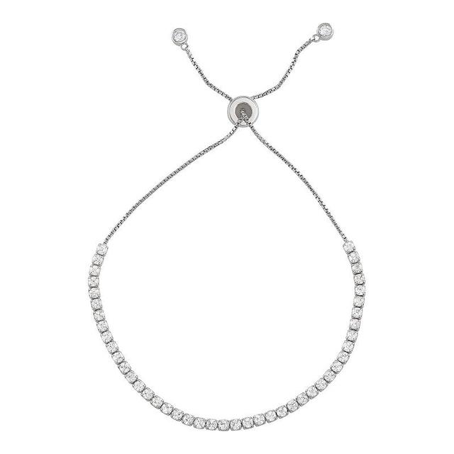 Sterling Silver Cubic Zirconia Lariat Bracelet, Womens, Size: 7.5, White Product Image