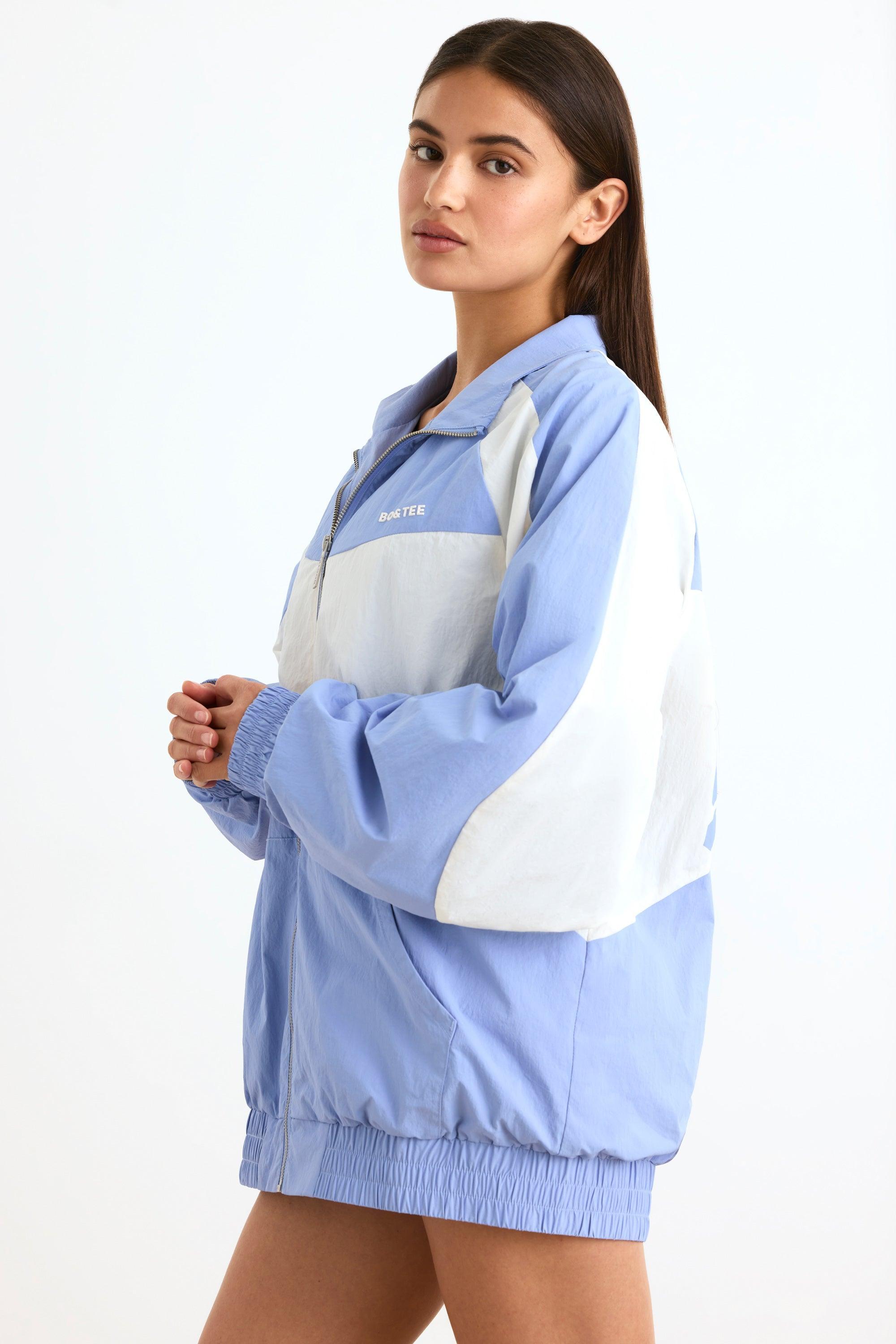 Colourblock Track Jacket in Lavender Blue Product Image