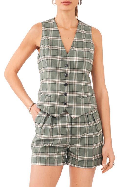 1. STATE Plaid Print V-Neck Button Front Vest Product Image