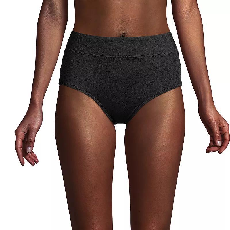 Womens Lands End UPF 50 Swim Briefs Black Product Image