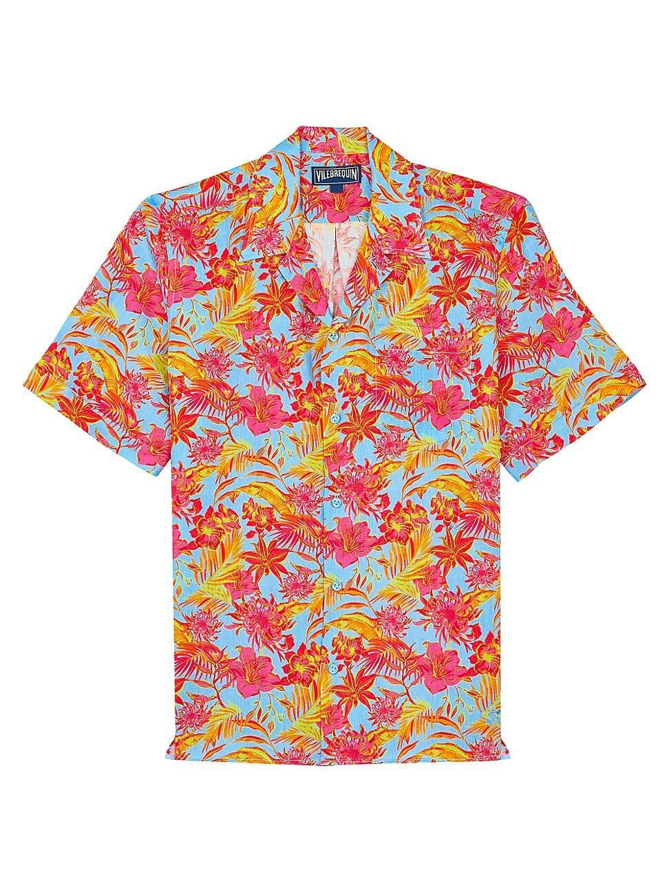 Mens Tahiti Flower Linen Camp Shirt Product Image