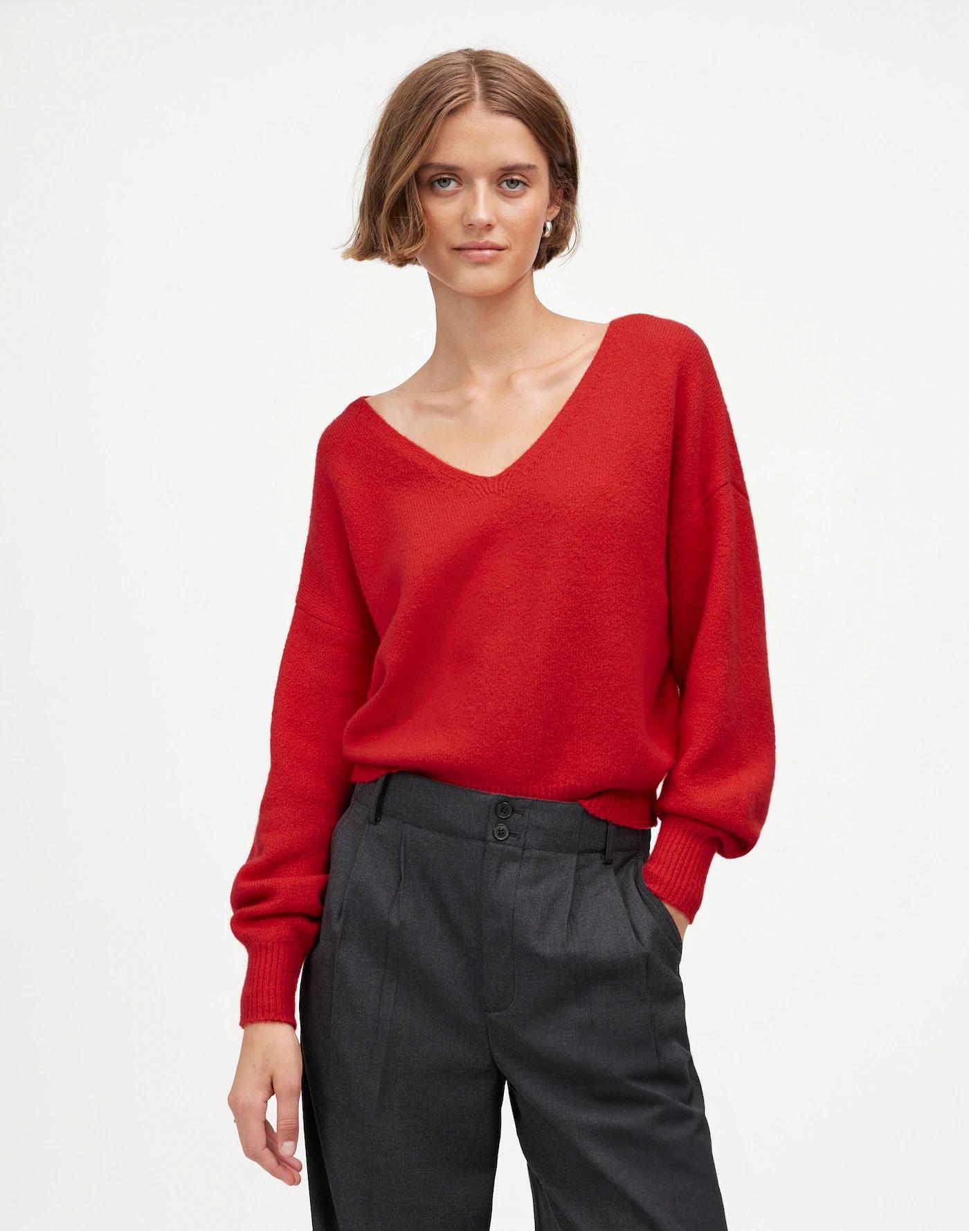 Wedged V-Neck Sweater Product Image