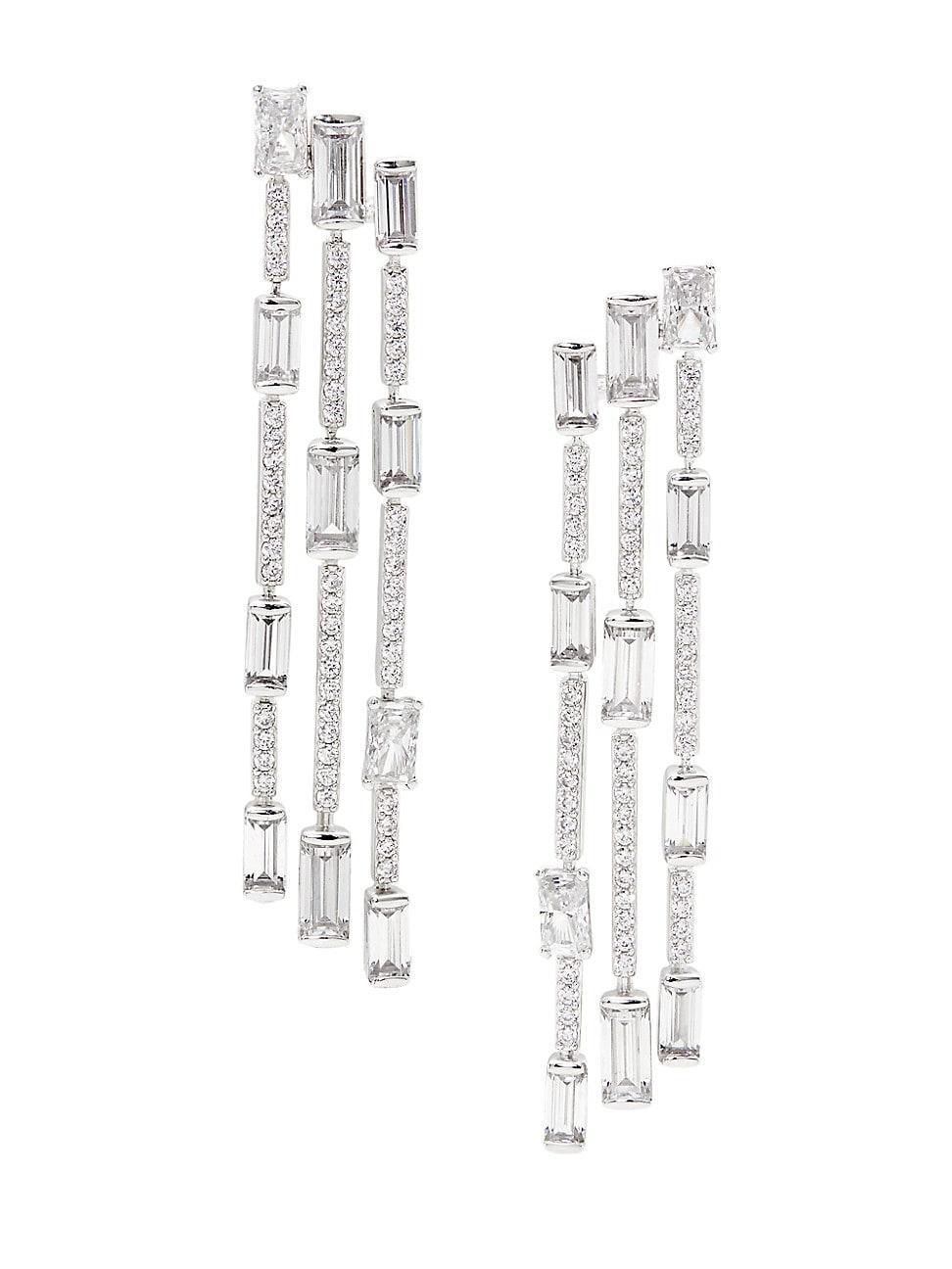 Womens Naomi Kite Sterling Silver & Cubic Zirconia Chandelier Drop Earrings Product Image