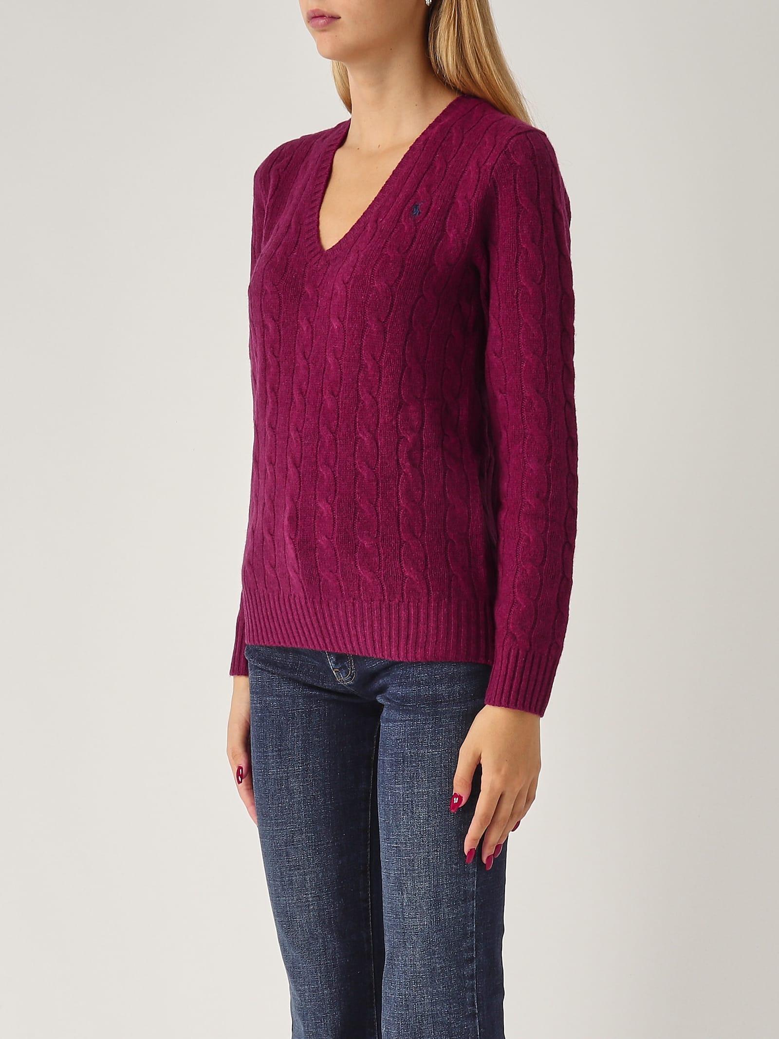 POLO RALPH LAUREN Cable-knit Sweater In Vino Product Image