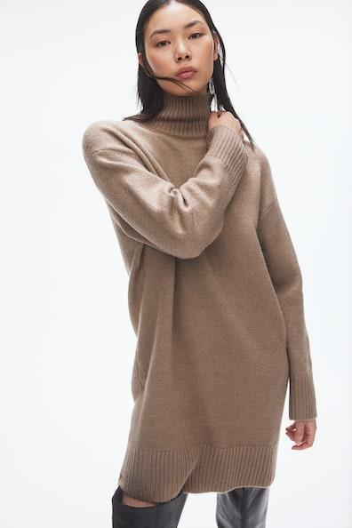 Knit Mock Turtleneck Dress Product Image