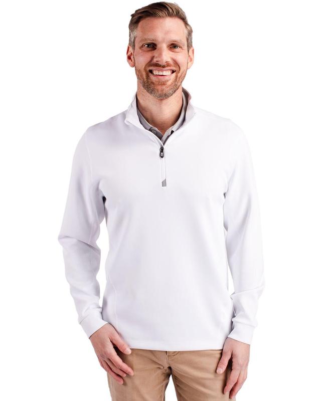 Cutter & Buck Mens Traverse Stretch Quarter Zip Pullover Jacket Product Image