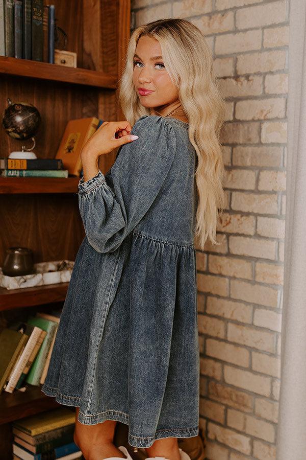 Derby Darling Denim Mini Dress Product Image