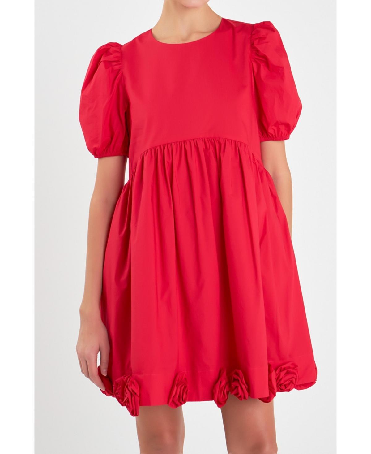 Womens Poplin Corsage Mini Dress Product Image