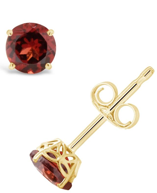 Celebration Gems 14k Gold Garnet Stud Earrings, Womens, Red Product Image