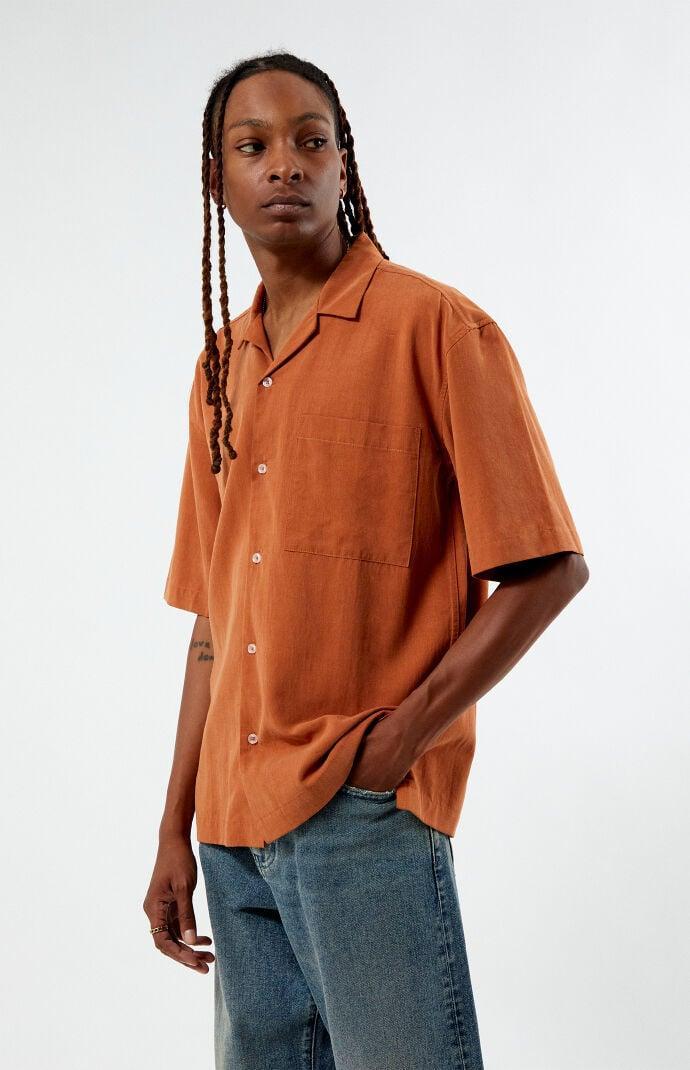 Men's Suede Tencel Camp Shirt - Product Image