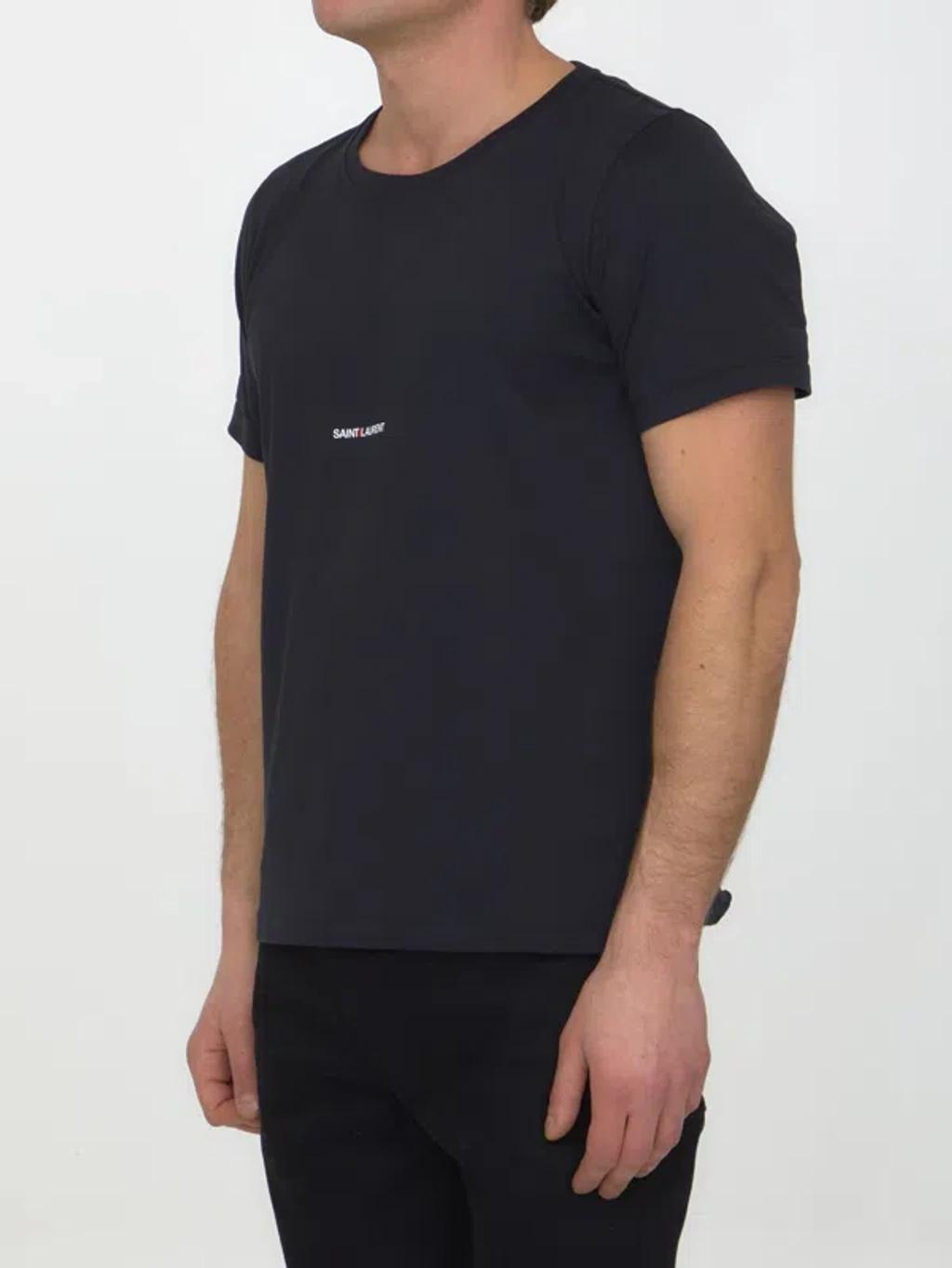 Cotton T-shirt With Logo In Black Product Image