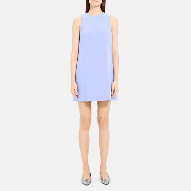 Crepe Sleeveless Mini Shift Dress | Theory Outlet Product Image