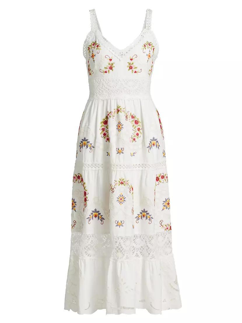 Edwina Embroidered Cotton Midi-Dress Product Image