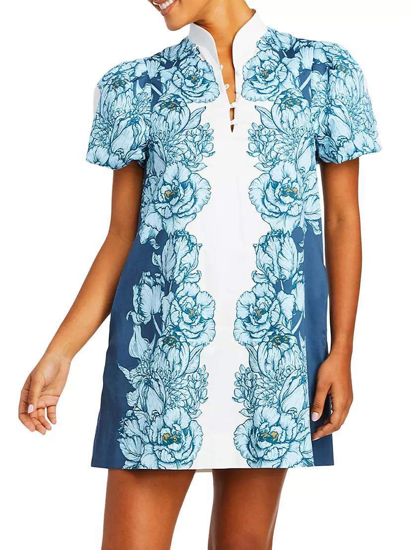 Elliana Floral Linen-Cotton Minidress Product Image