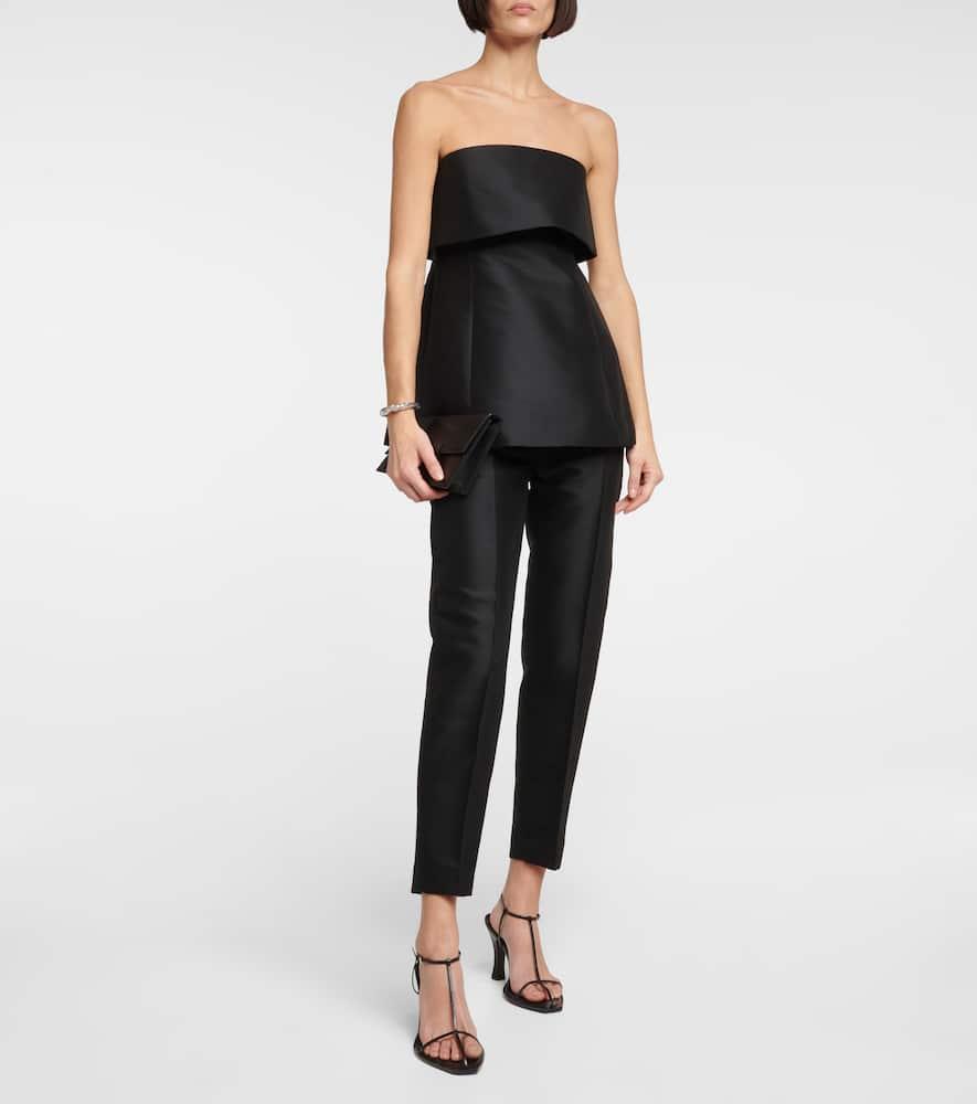 Foldover Off-the-shoulder Evening Top In Black Product Image