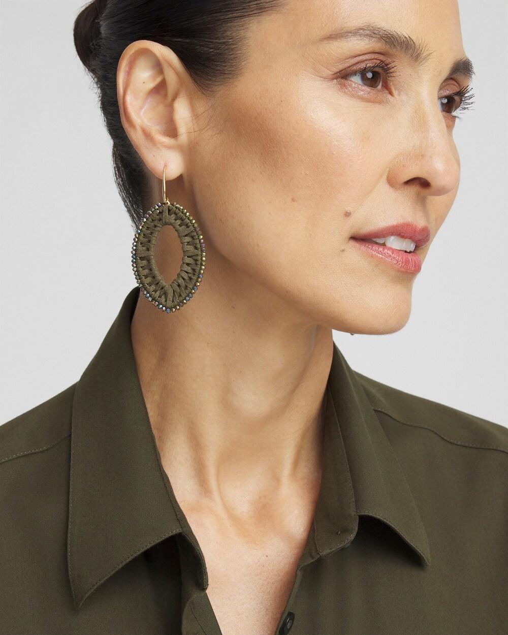 No Droop™ Olive Faux Suede Earrings Product Image