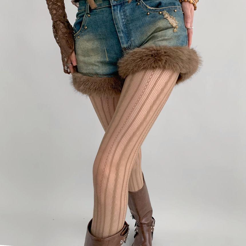 Striped Lace Tights Product Image