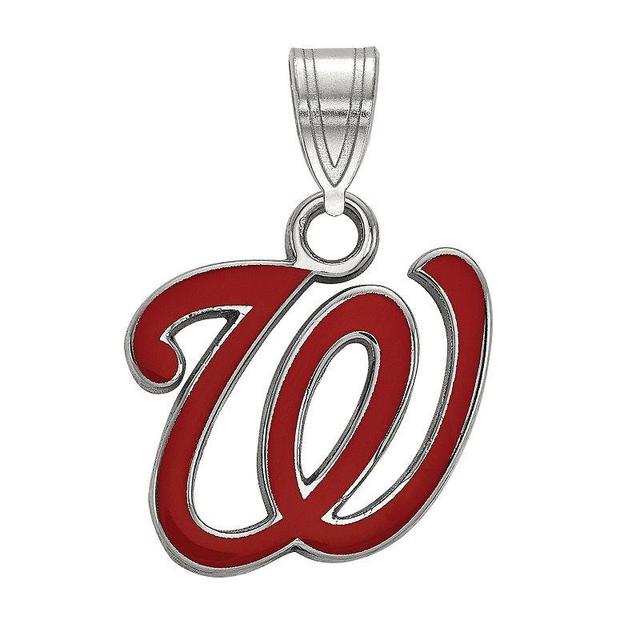 LogoArt Sterling Silver Washington Nationals Enamel Pendant, Womens Product Image