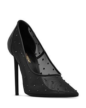 Saint Laurent Anja Pumps in Rhinestone Mesh Product Image