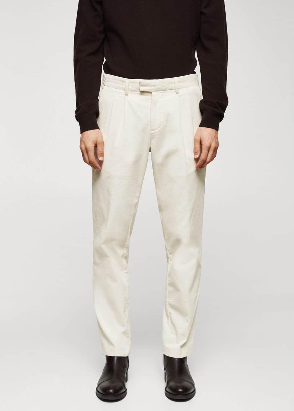 Mango Mens Pleated Corduroy Pants Product Image